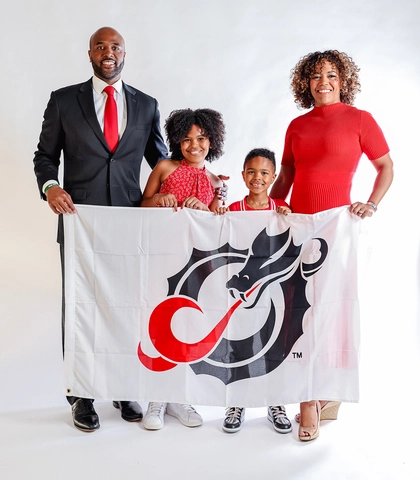 Coach Jason Kemp with his family