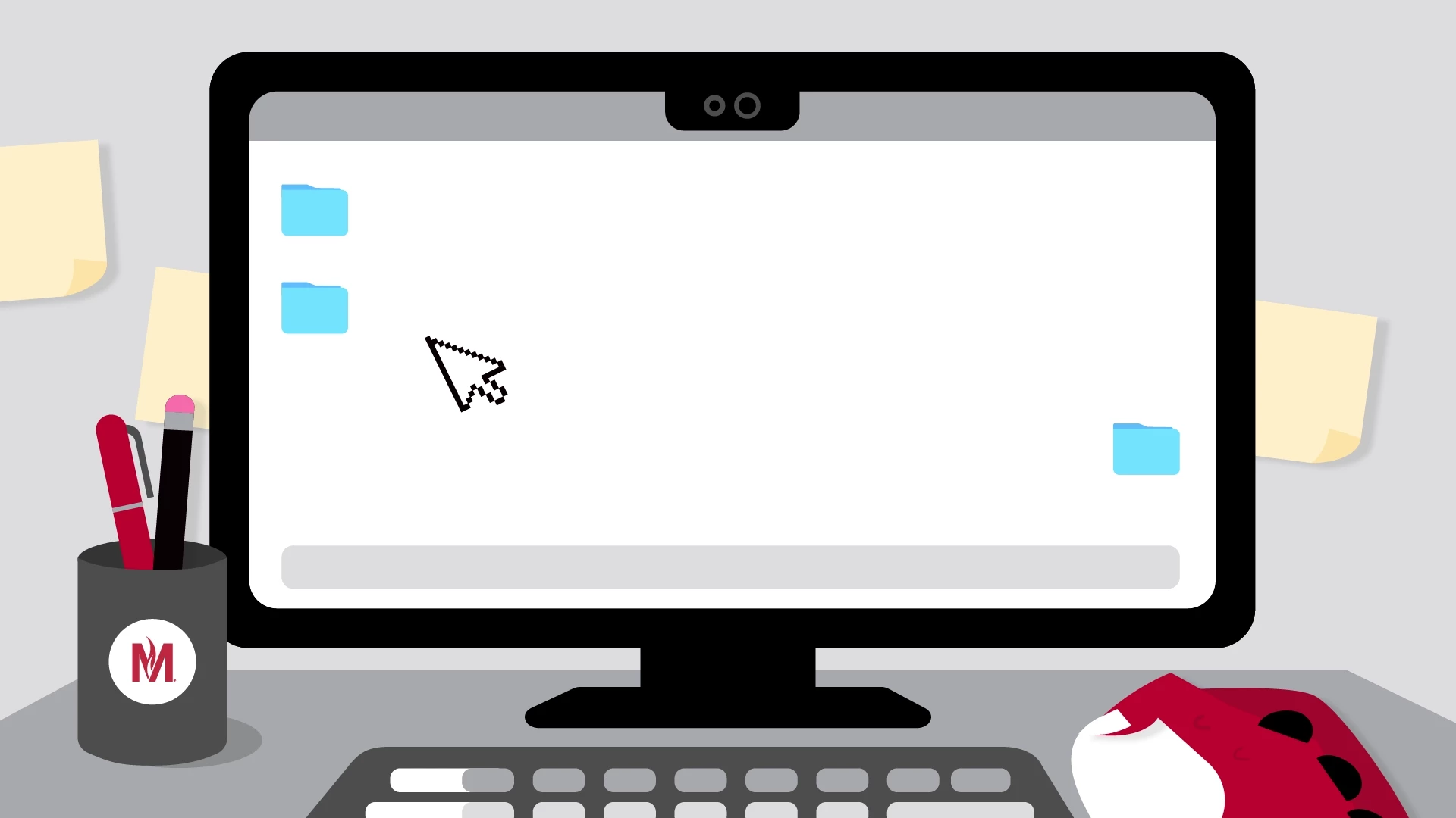 Animated graphic of dragon on computer with 500 error