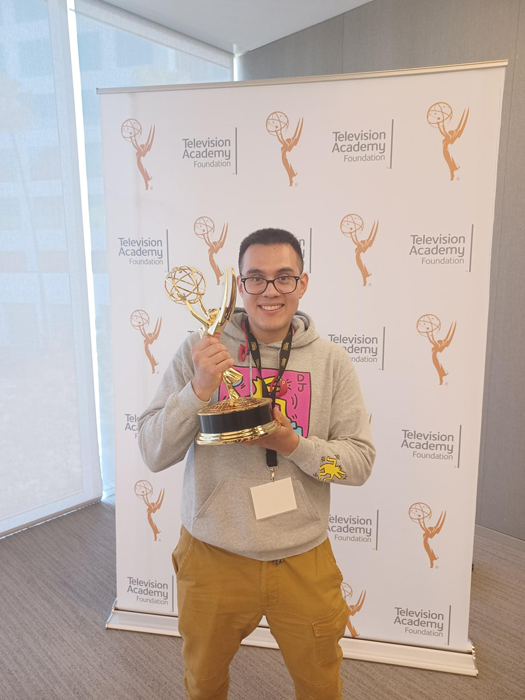 Kevin Morales-Hernandez with Television Academy Award