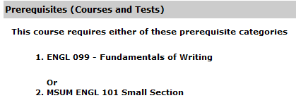 Prerequisites (Courses and Tests)