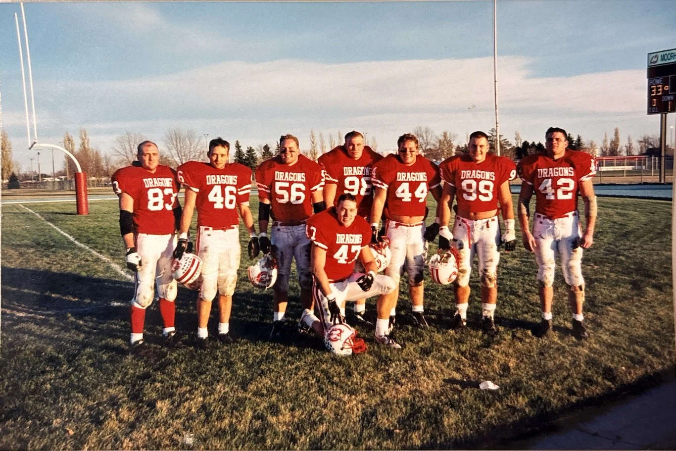 Members of the 1995-1996 Dragon Football Team