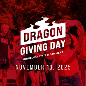Social Media Dragon Giving Day Graphic with one photo background