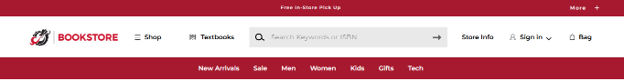 Select the Textbooks link to begin searching for course materials.