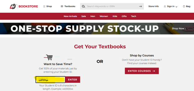 Enter your StarID to view textbook requirements.
