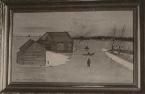 1897 Flood Oil Painting by Anne Stein, the detail was taken from the photograph below