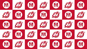 Meeting Background Red and white Dragons and M-symbols pattern